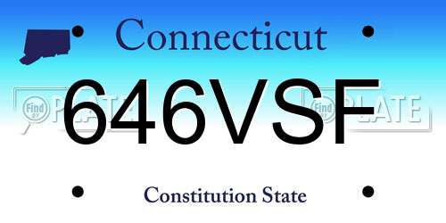 646VSF Connecticut License Plate