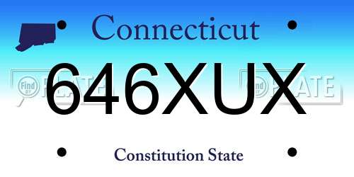 646XUX Connecticut License Plate