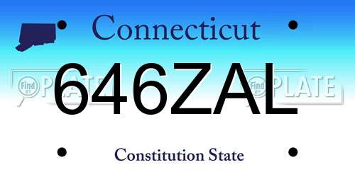 646ZAL Connecticut License Plate