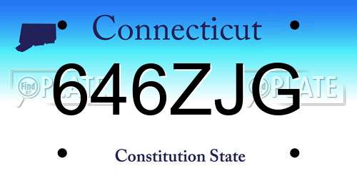 646ZJG Connecticut License Plate