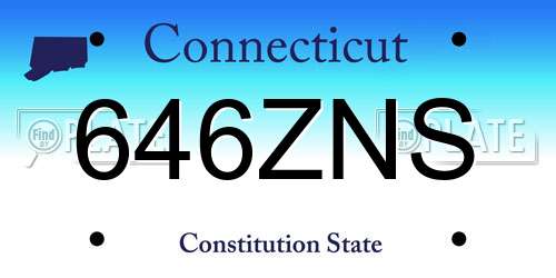 646ZNS Connecticut License Plate
