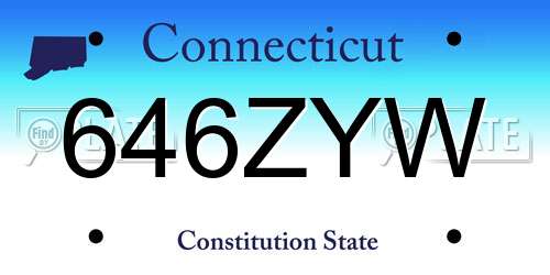 646ZYW Connecticut License Plate