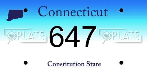 647 Connecticut License Plate