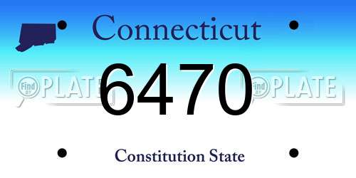 6470 Connecticut License Plate