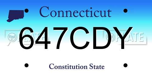 647CDY Connecticut License Plate