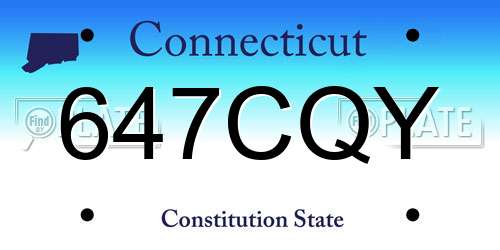 647CQY Connecticut License Plate