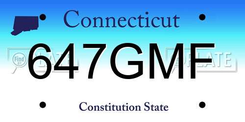 647GMF Connecticut License Plate