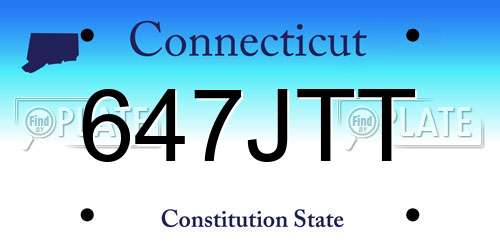 647JTT Connecticut License Plate