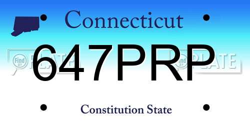 647PRP Connecticut License Plate