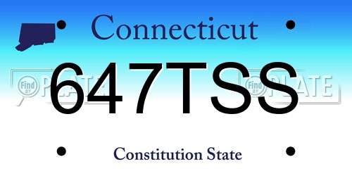 647TSS Connecticut License Plate