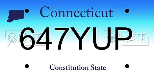647YUP Connecticut License Plate