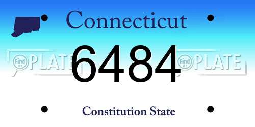 6484 Connecticut License Plate