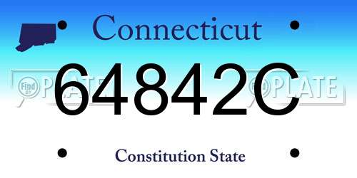 64842C Connecticut License Plate