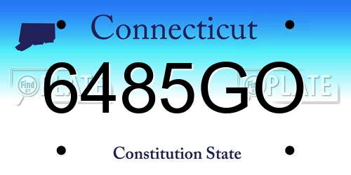 6485GO Connecticut License Plate