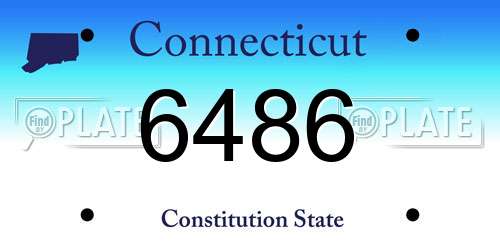 6486 Connecticut License Plate