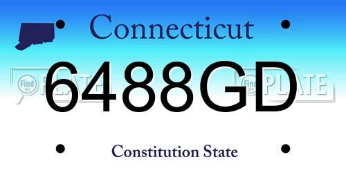 6488GD Connecticut License Plate