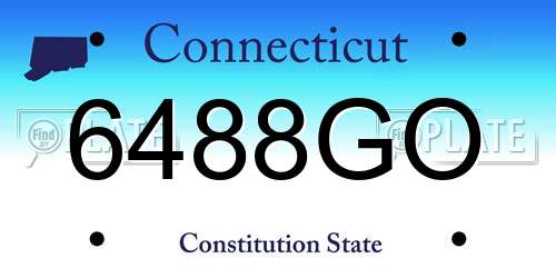 6488GO Connecticut License Plate