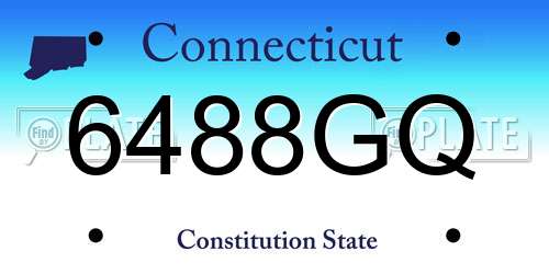 6488GQ Connecticut License Plate