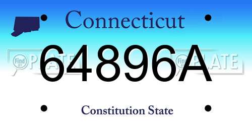64896A Connecticut License Plate