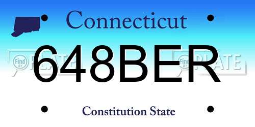 648BER Connecticut License Plate