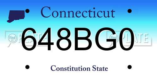 648BG0 Connecticut License Plate