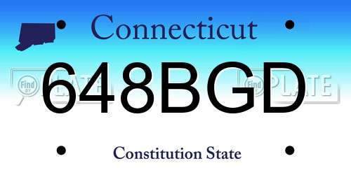 648BGD Connecticut License Plate