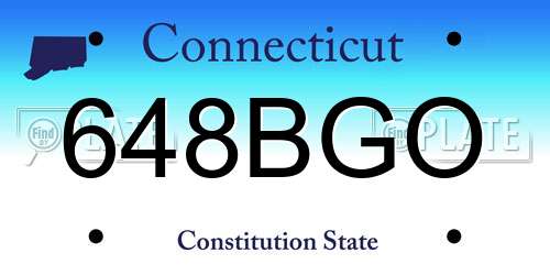 648BGO Connecticut License Plate