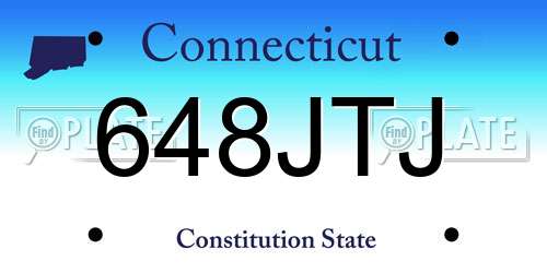 648JTJ Connecticut License Plate