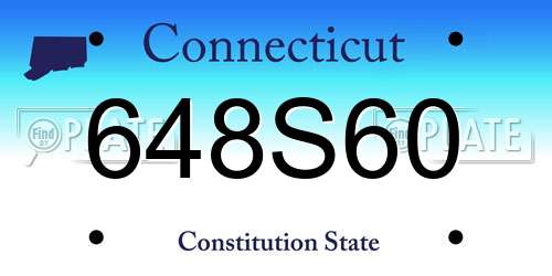 648S60 Connecticut License Plate