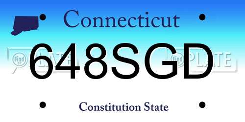 648SGD Connecticut License Plate