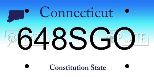 648SGO Connecticut License Plate