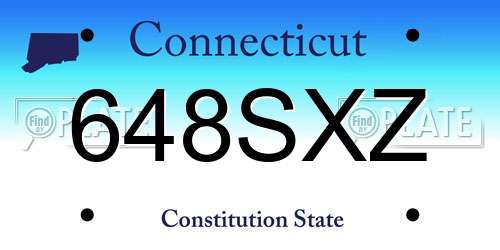 648SXZ Connecticut License Plate