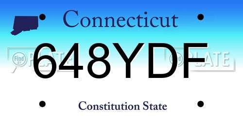 648YDF Connecticut License Plate