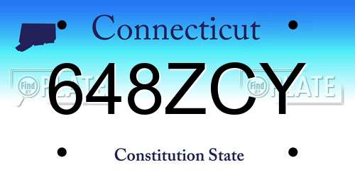 648ZCY Connecticut License Plate