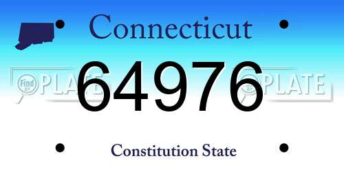 64976 Connecticut License Plate