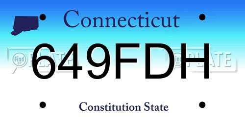649FDH Connecticut License Plate