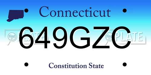 649GZC Connecticut License Plate