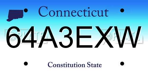 64A3EXW Connecticut License Plate