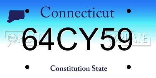 64CY59 Connecticut License Plate