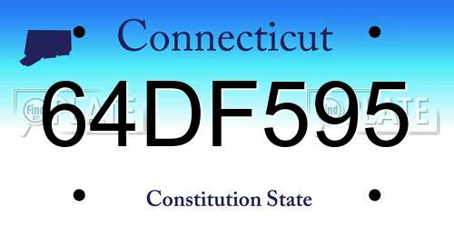 64DF595 Connecticut License Plate