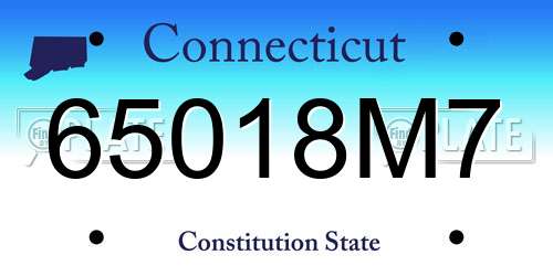 65018M7 Connecticut License Plate