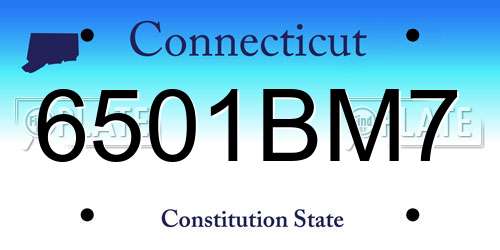 6501BM7 Connecticut License Plate