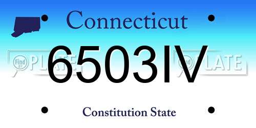 6503IV Connecticut License Plate