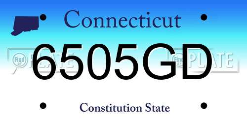 6505GD Connecticut License Plate