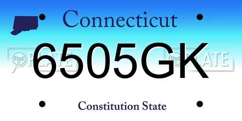 6505GK Connecticut License Plate