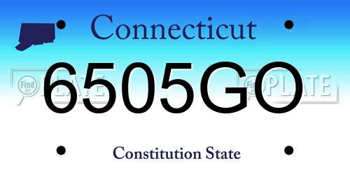 6505GO Connecticut License Plate