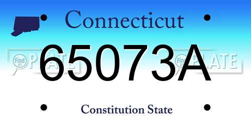 65073A Connecticut License Plate