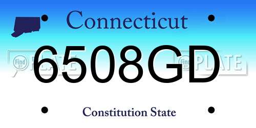 6508GD Connecticut License Plate