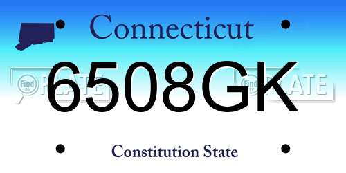 6508GK Connecticut License Plate