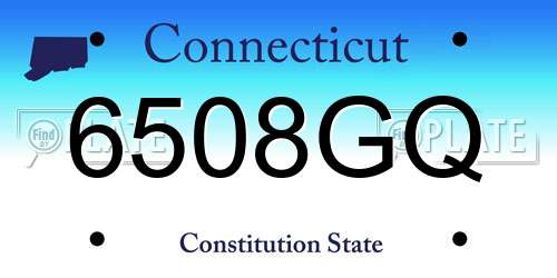 6508GQ Connecticut License Plate